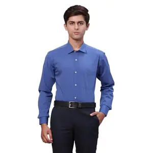 PARK AVENUE Men's Slim Shirt (PMSX17089-B8_Dark Blue