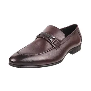 Mochi Men Wine Formal Leather Flat Shoes UK/8 Eu/42 (19-6808)