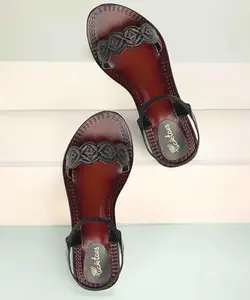 Picktoes PT-541 Women's Black Synthetic Leather Casual Heel Sandal