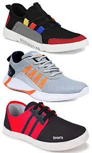 Camfoot Men's (9096-9310-5011) Multicolor Casual Sports Running Shoes 6 UK (Set of 3 Pair)