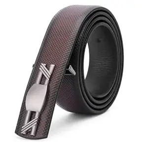 Kastner Men's Formal and Casual Pin Closer PU Leather Belt with Textured Design and Buckle