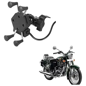 Auto Pearl -Waterproof Motorcycle Bikes Bicycle Handlebar Mount Holder Case(Upto 5.5 inches) for Cell Phone - Royal Enfield Bullet 500 EFI