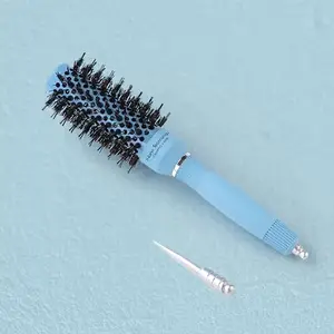 UMAI Hair Brush 32 mm | Ion-infused Ceramic & Nano Technology | Anti-Static Boar Bristles Hair Comb For Men and Women | Ice-Blue - Single Pack