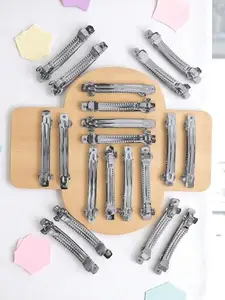 Fashion Flair 8-cm DIY Hair Barrettes Clips – Large Hair Clip for Crafting, Bow Making, Styling & Accessories – Silver Metal Barrettes for Girls, Women & Salon Use (20-Pcs)