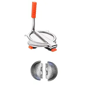champriti Stainless Steel Puri Press 6 inch (15 cm) with 2 pcs gujiya Mould Aluminium
