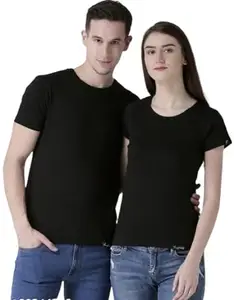 Generic Couple Black Tshirts (X-Large, Black)