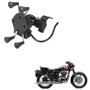 Auto Pearl -Waterproof Motorcycle Bikes Bicycle Handlebar Mount Holder Case(Upto 5.5 inches) for Cell Phone - Royal Enfield Bullet 350
