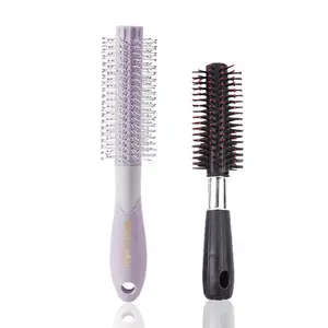 BlackLaoban Round Hair Brush For Blow Drying, Styling, Curling, Hair Brush Roller Volumising Hair Styling Brush Massaging Scalp Ball-Tipped Bristles Styling Tool K-SB3 (Pack Of 2)