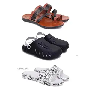 DRACKFOOT Men's Sandals | Lightweight Wear| Stylish & Easy to Wear For Men's GRT-SAN-(3-COMBO)-3151-3149-3104-7