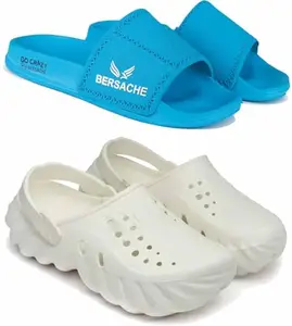 BERSACHE Extra Soft Classic Casual Flip Flops for Men with Regular wear | Ultra Soft & Flexibility Technology | Z-Combo(MM)-6042-6041 Multicolor