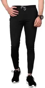 Regular Fit Track Pant for Men | Slim Fit Running Sportswear Gym Stretchable Trackpant (X-Large 34) Black