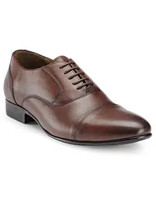 TEAKWOOD LEATHERS Teakwood Genuine Leather Formal Oxford Office Shoes for Mens(Brown)