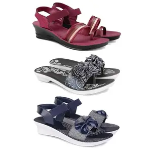 Women's Comfortable Sandal,Casual Lightweight Sandal for Everyday Wear | TBS-(3-COMBO)-1962-1967-1972-7