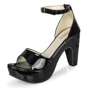 Denill Fashion Sandals for Women (Block Heels) Black UK 6