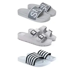 DRACKFOOT Men's Sandals | Lightweight Wear| Stylish & Easy to Wear For Men'S GR-SAN-(3-COMBO)-1589-3114-3026-10