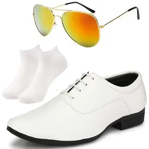 Vitoria Preferred l Men Black Lace Formal Shoes with White Socks & Red Gold Avter/8