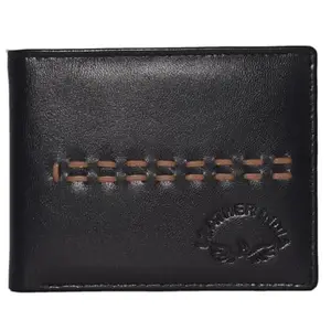 Leather India Black Styllish Wallets (Black)