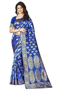 Shasmi Women's Banarasi Saree Pure Kanjivaram Silk Saree Soft new ladies 2026 Design Wear Pattu Sarees Latest Cotton Party Sari collections With Blouse Piece for Wedding sadi (PARI 75)