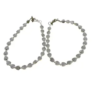 jaipur Designs Arts heart shape anklet for women | foot accessories | oxidized jewelry | casual wear anklets | under 499 jewelry