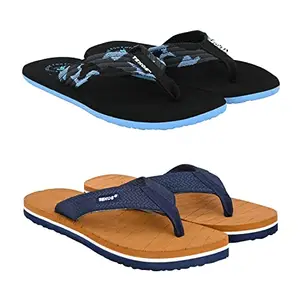 Birde Slippers and Flip Flops For Men Combo Pack of 2 - TX-11-BLK-LC-01-TAN-BLUE_10