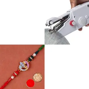 SP SELLPLUS Sellplus Combo of 1 Rakhi for Brother with Mini Sewing Machine For Home Tailoring Use For Your Sister Gifting (Model 2)