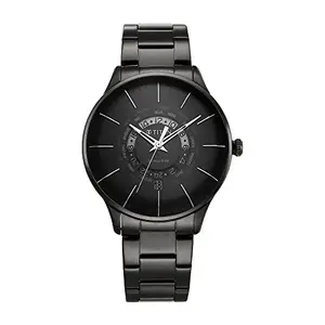 Titan Men Stainless Steel Black Dial Analog Watch -Nr90145Nm01, Band Color-Black