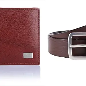 Am leather Genuine Leather (Wallet + Belt) Combo Corporate Gift