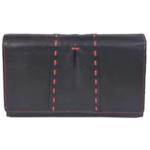 Leatherman Fashion LMN Genuine Leather Black Women's Wallet 4 Card Slots