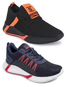 Axter Multicolor Men's Casual Sports Running Shoes 9 UK (Set of 2 Pair) (2)-9308-9311