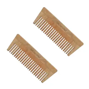 OROSSENTIALS Wooden Comb Entangle Set of 2 Wooden Comb | Hair Growth, Hairfall, Dandruff Control | Hair Straightening, Frizz Control | Comb for Men, Women
