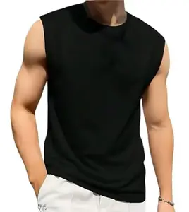 Urban Fame's Men’s Classic Crew Neck Cotton T-Shirt_074 Black