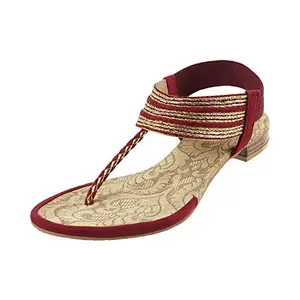 Mochi Women's Red Fashion Sandals-6 UK (39 EU) (33-1075)