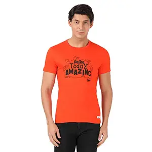 Lee Men's Graphic Slim Fit T-Shirt (LMTS001057_Orange L)