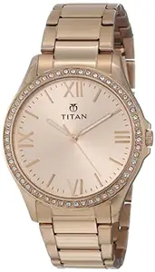 Titan Purple Analog Gold Dial Women's Watch-NL9955WM01/NP9955WM01