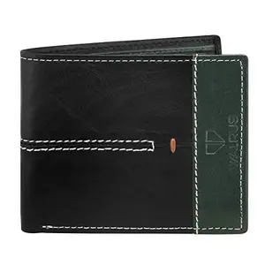 Walrus Marverick Black & Green Color Men Leather Wallet- WW-MVK-II-0204