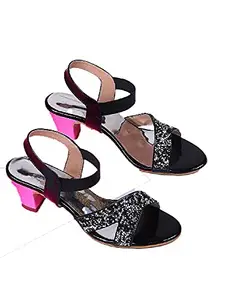 WalkTrendy Womens Synthetic Black Sandals With Heels - 3 UK (Wtwhs551_Black_36)