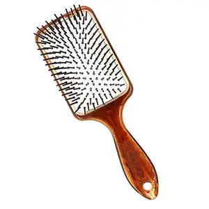 Shri Kanth Art® Flat Rectangular Hair Brush for Men & Women for All Type of Hair Used in Hair Dressing, Hair Styling - Brown Brush Handle