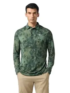 TECHNOSPORT Men's Slim Fit Solid Henley Neck Long Sleeve Technocool+ Sports T-Shirt for Running, Sports, Gym & Regular Use