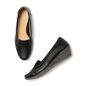 Everly Women Synthetic Black Loafers -(8) - MNT6006MNS41