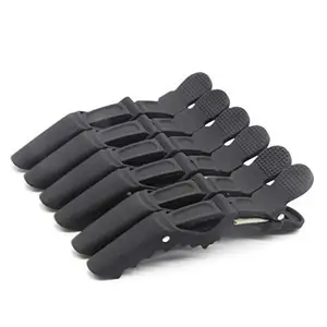 IAS Pinup Hair Clips - Salon Crocodile Hair Styling Clips Set with Wide Teeth for Extra Durable Grip, Black PACK OF 12