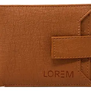 KCK INTERNATIONAL Lorem Tan Removable Card Holder Bi-Fold Premium Faux Leather 7 ATM Card Slots Wallet for Men WL10-B