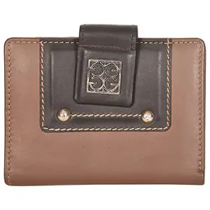 LMN Genuine Leather Brown Taupe Women Wallet 8092 (6 CC Card Slots)