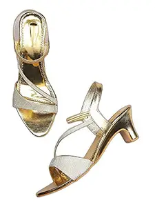 WalkTrendy Womens Synthetic Gold Sandals With Heels - 3 UK (Wtwhs286_Gold_36)