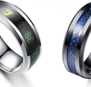 Women Combo Blue Dragon & Silver Smart Temperature Ring (IR32) B_mart Temperature Ring (Size-17) M3_IR32