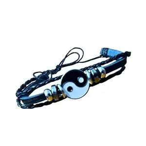 RIPE INDIA Exclusive Yin Yang Premium Bracelet Synthetic Leather Wristband