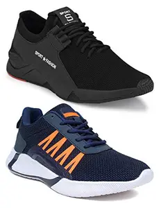 Axter Multicolor Men's Casual Sports Running Shoes 7 UK (Pack of 2 Pair) (2A)_9273-9312