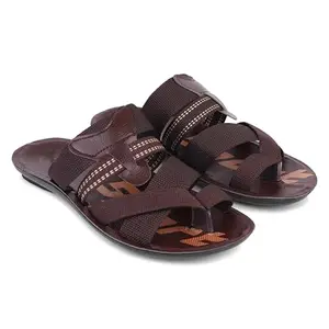DRACKFOOT- Men's Lightweight Comfortable | PU Sliper|Slides | PU Slipper Chappal for Men GEN-3127-6(Brown)