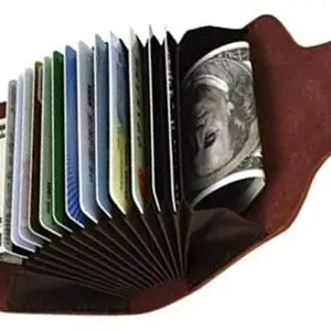 Stealodeal Genuine Leatherite Brown Wallet 15 Slots Debit/Credit/ATM for Men & Women Card Holder (Pack of 1)