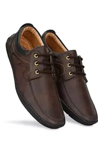 Men's Tan Comfortable Synthetic Shoe Office Wear|Lace-up| Formal Shoes 10 (UK/India)