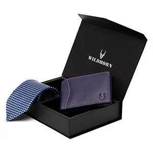WildHorn Leather Wallet and Tie Combo for Mens